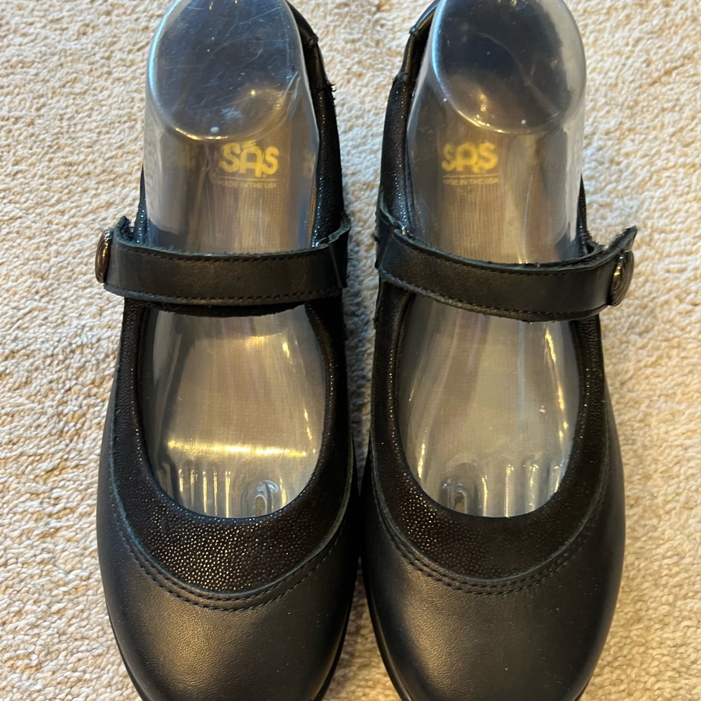 SAS Black Mary Jane Flats Size 9M
